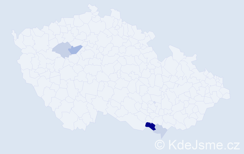 Příjmení: 'Topolanská', počet výskytů 9 v celé ČR