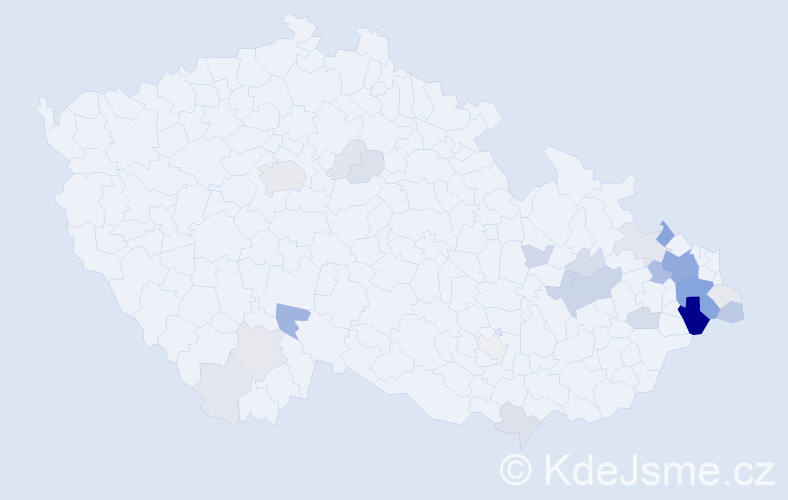 Příjmení: 'Fucimanová', počet výskytů 112 v celé ČR