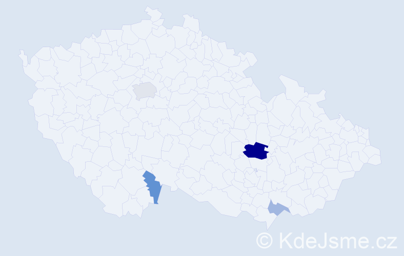 Příjmení: 'Ivkovičová', počet výskytů 9 v celé ČR