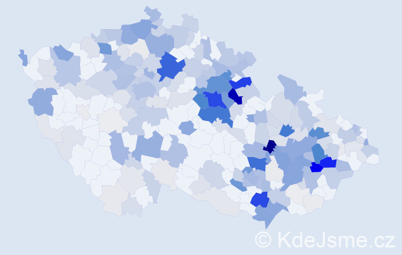 Příjmení: 'Machačová', počet výskytů 1082 v celé ČR