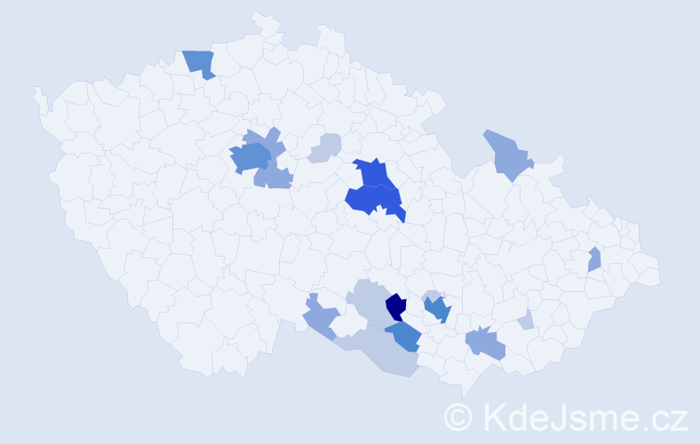 Příjmení: 'Tuzová', počet výskytů 57 v celé ČR