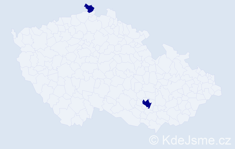 Příjmení: 'Sárková', počet výskytů 2 v celé ČR