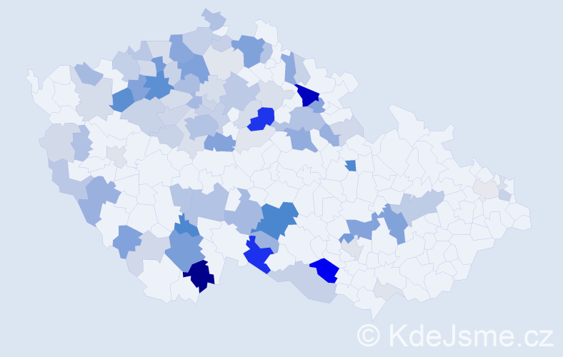 Příjmení: 'Krebsová', počet výskytů 301 v celé ČR