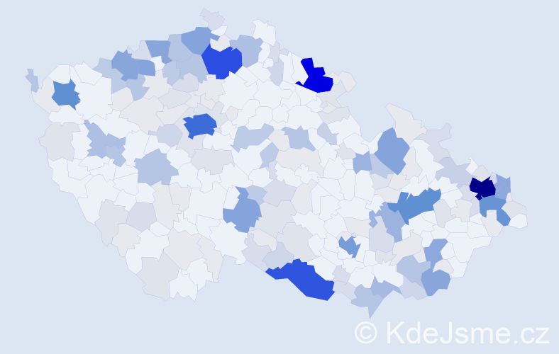 Příjmení: 'Herák', počet výskytů 723 v celé ČR