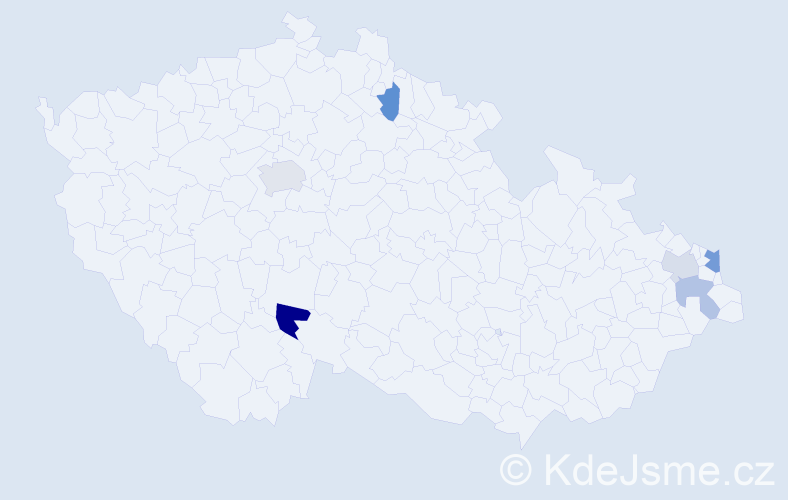 Příjmení: 'Kipiel', počet výskytů 9 v celé ČR