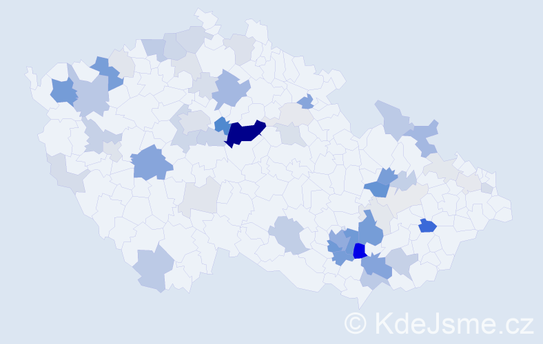 Příjmení: 'Čáslava', počet výskytů 200 v celé ČR