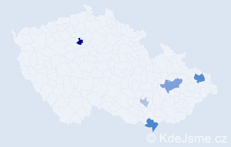 Příjmení: 'Vravko', počet výskytů 7 v celé ČR