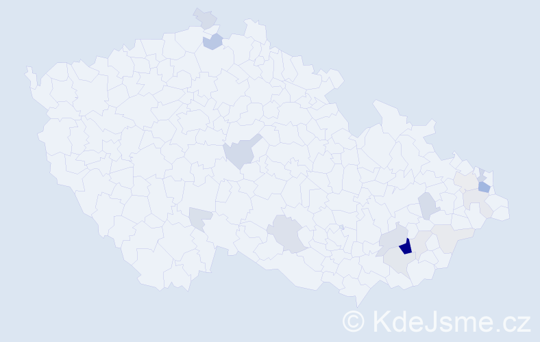Příjmení: 'Trvaj', počet výskytů 78 v celé ČR