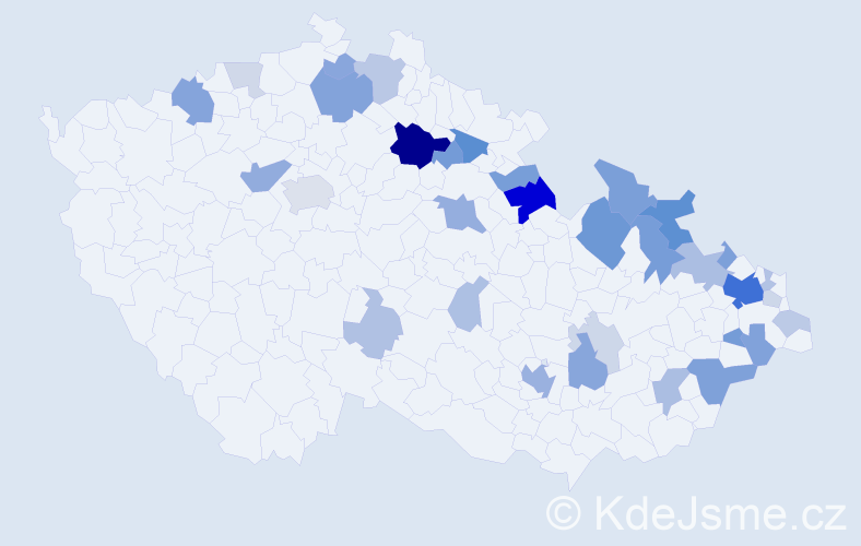 Příjmení: 'Dědicová', počet výskytů 93 v celé ČR