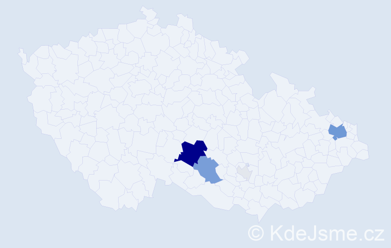 Příjmení: 'Kálay', počet výskytů 26 v celé ČR