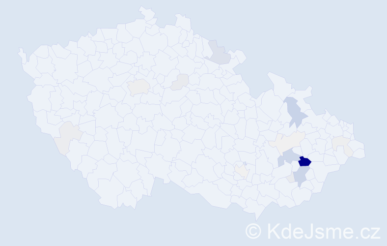 Příjmení: 'Kocfeldová', počet výskytů 75 v celé ČR