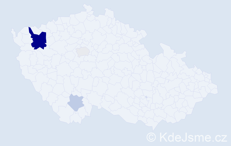 Příjmení: 'Uttl', počet výskytů 9 v celé ČR