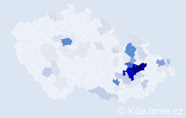 Příjmení: 'Pluskal', počet výskytů 262 v celé ČR