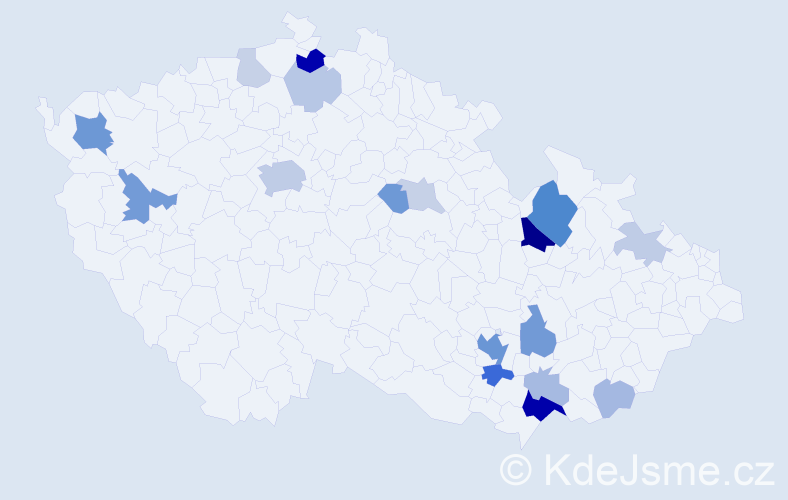 Příjmení: 'Žalio', počet výskytů 52 v celé ČR