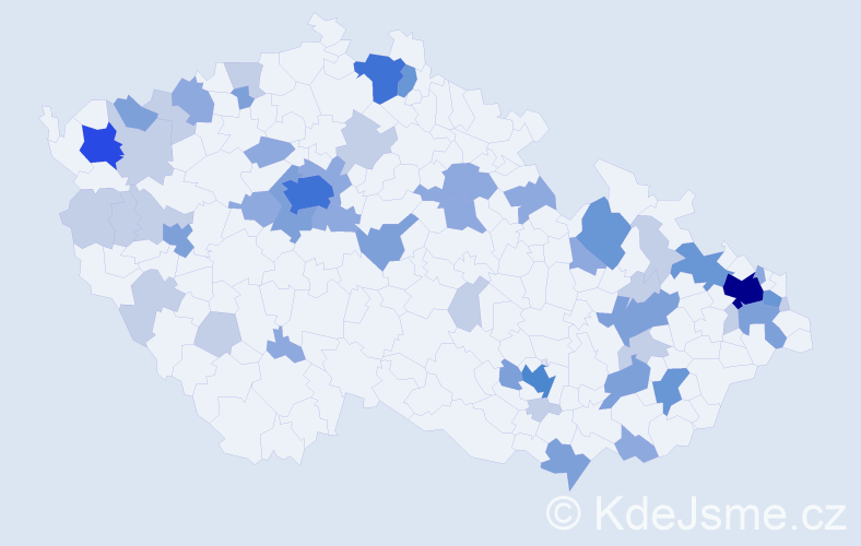 Příjmení: 'Marcinková', počet výskytů 125 v celé ČR