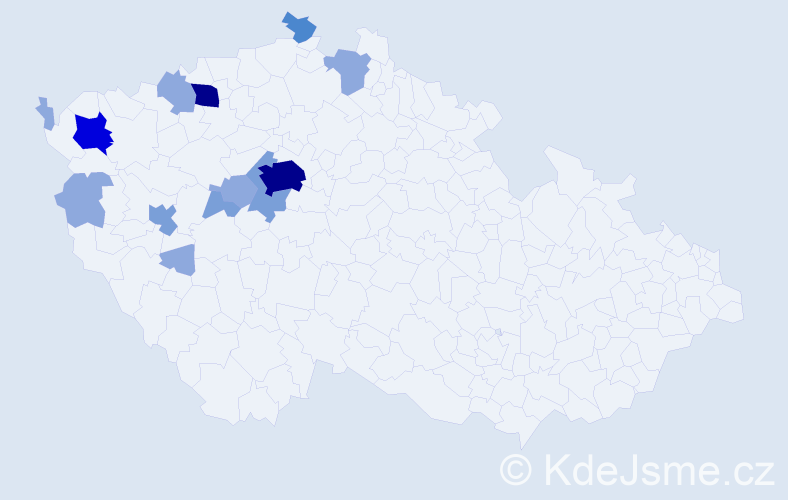 Příjmení: 'Kroha', počet výskytů 35 v celé ČR