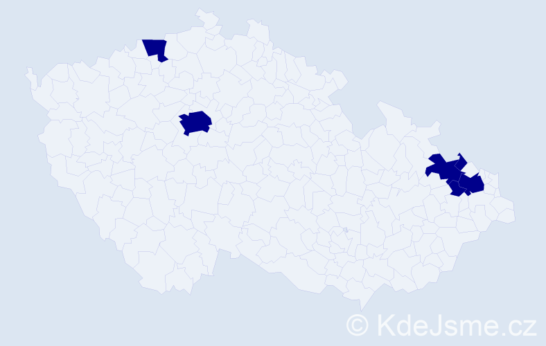 Příjmení: 'Chlánová', počet výskytů 6 v celé ČR
