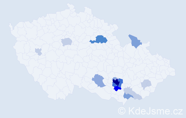 Příjmení: 'Langášek', počet výskytů 47 v celé ČR