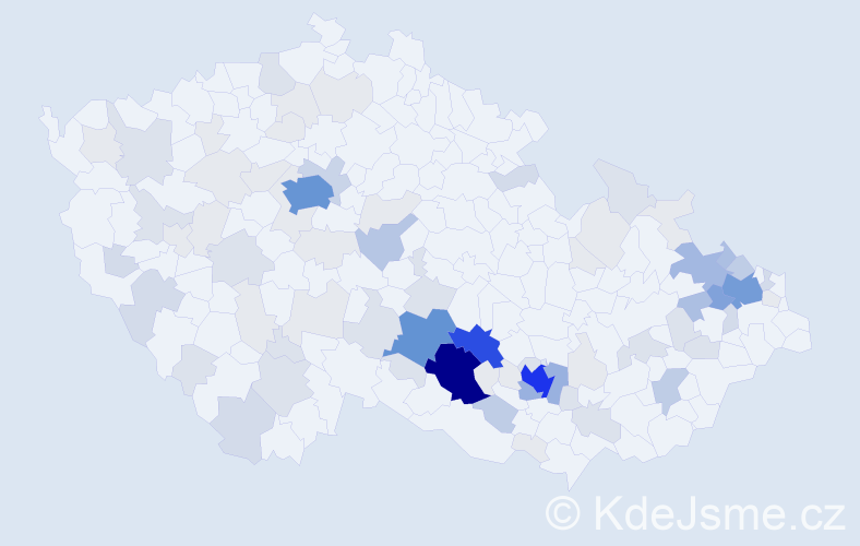 Příjmení: 'Vidlák', počet výskytů 316 v celé ČR