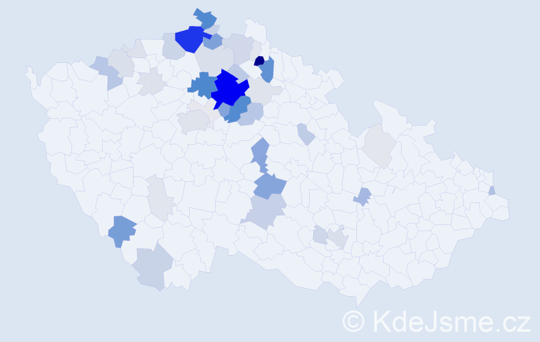 Příjmení: 'Hodboďová', počet výskytů 189 v celé ČR