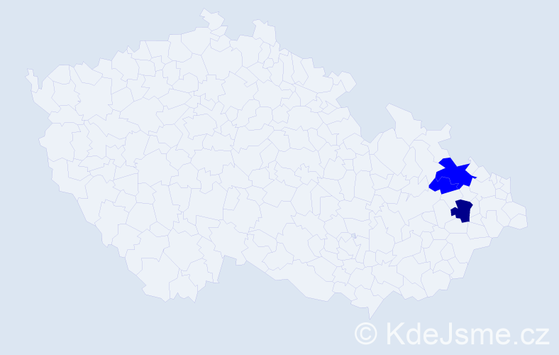 Příjmení: 'Gladyszová', počet výskytů 4 v celé ČR
