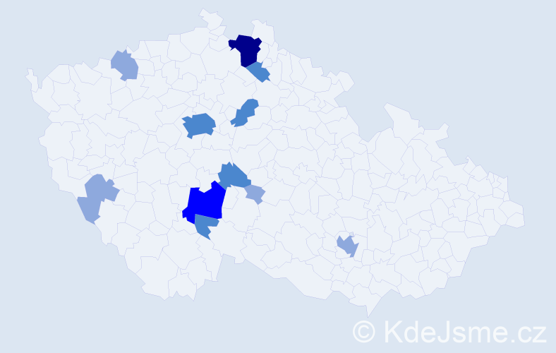 Příjmení: 'Moranová', počet výskytů 23 v celé ČR
