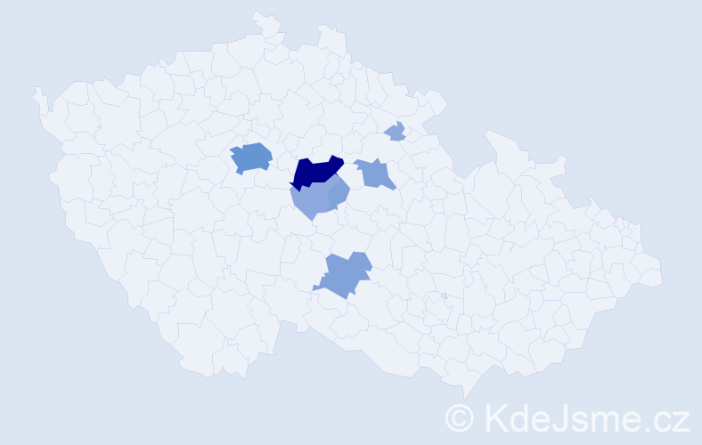 Příjmení: 'Hypešová', počet výskytů 19 v celé ČR