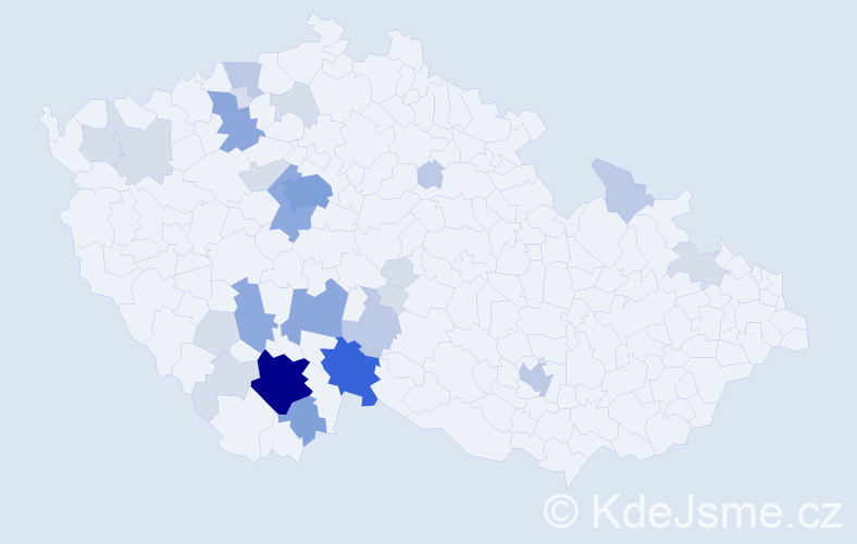Příjmení: 'Vondruš', počet výskytů 78 v celé ČR