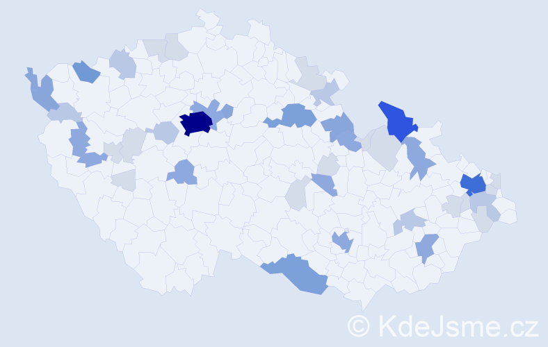 Příjmení: 'Franke', počet výskytů 125 v celé ČR