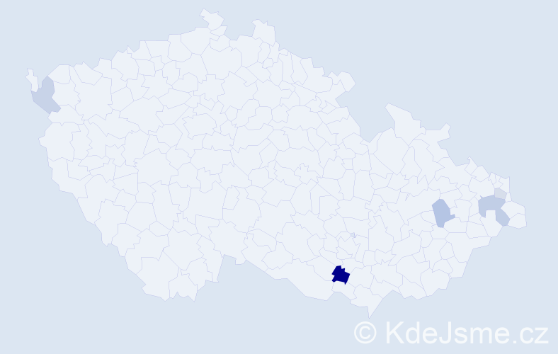 Příjmení: 'Chodelková', počet výskytů 8 v celé ČR