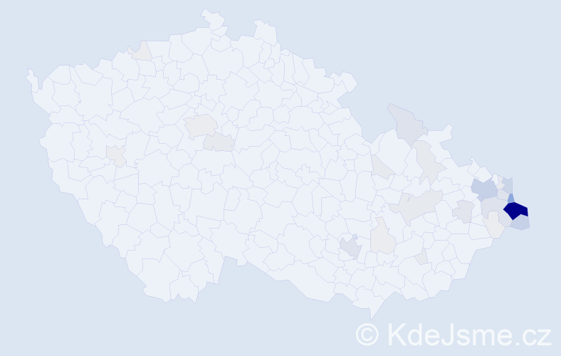 Příjmení: 'Lasota', počet výskytů 190 v celé ČR