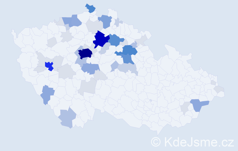 Příjmení: 'Balda', počet výskytů 164 v celé ČR