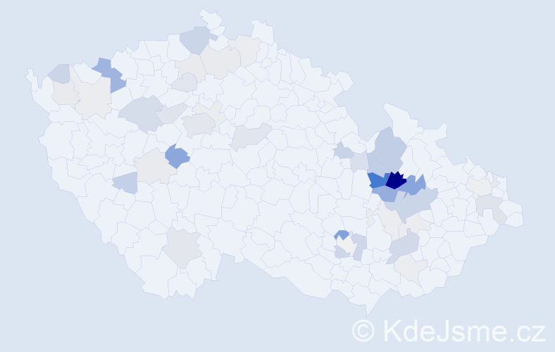 Příjmení: 'Wiedermann', počet výskytů 134 v celé ČR