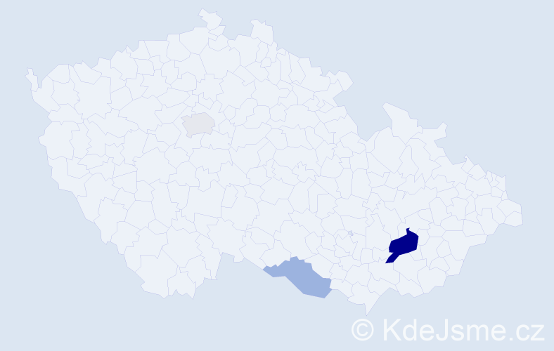 Příjmení: 'Klimuš', počet výskytů 7 v celé ČR