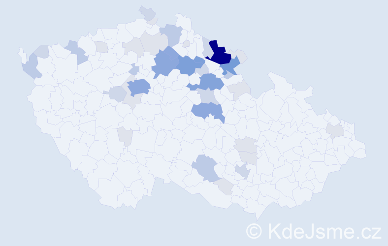 Příjmení: 'Bejr', počet výskytů 127 v celé ČR