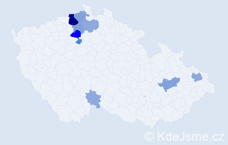 Příjmení: 'Derynková', počet výskytů 27 v celé ČR