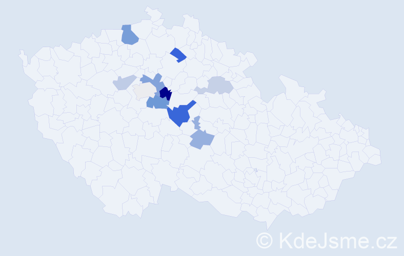 Příjmení: 'Kotval', počet výskytů 17 v celé ČR