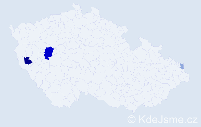 Příjmení: 'Kiráą', počet výskytů 5 v celé ČR