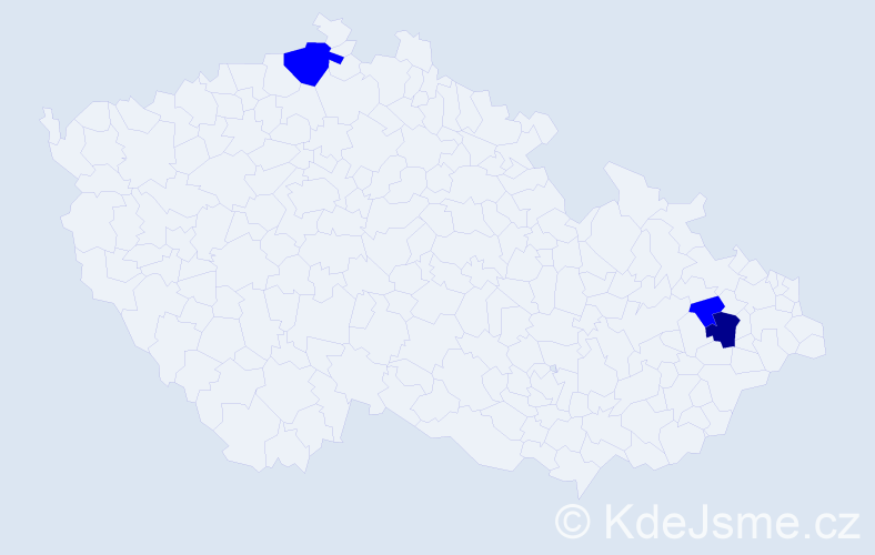 Příjmení: 'Pentráková', počet výskytů 4 v celé ČR