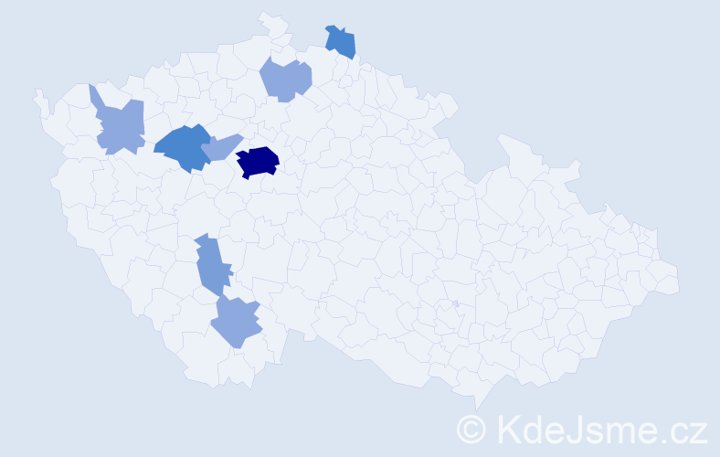Příjmení: 'Pohnanová', počet výskytů 19 v celé ČR