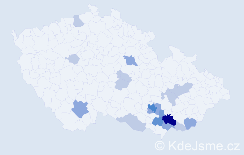 Příjmení: 'Trbolová', počet výskytů 40 v celé ČR