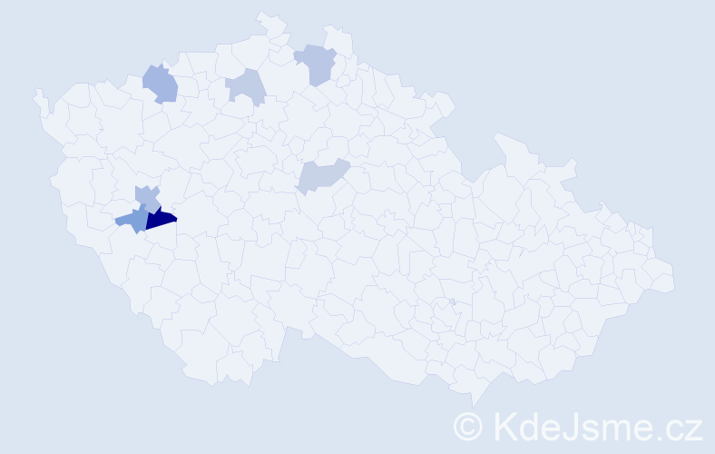 Příjmení: 'Hulecová', počet výskytů 12 v celé ČR