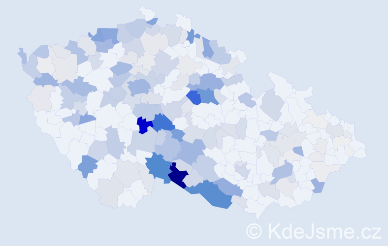 Příjmení: 'Kolman', počet výskytů 760 v celé ČR