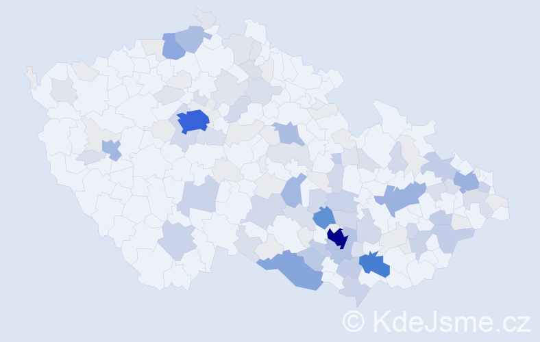 Příjmení: 'Válka', počet výskytů 449 v celé ČR