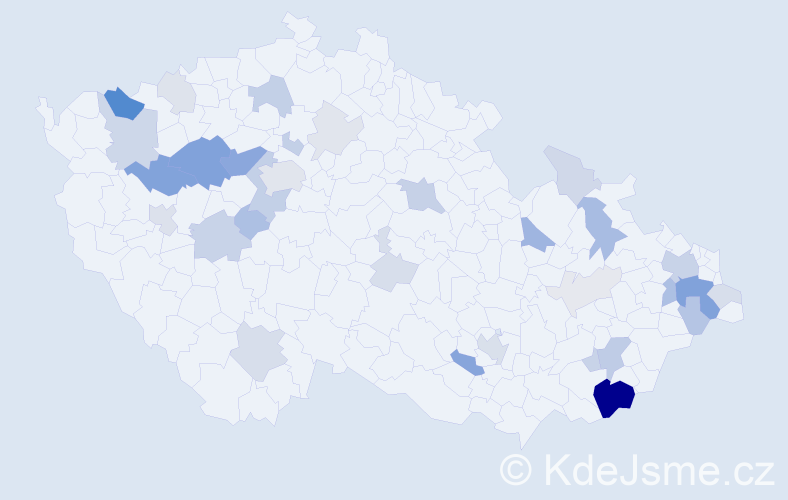 Příjmení: 'Kapsová', počet výskytů 101 v celé ČR