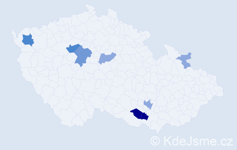 Příjmení: 'Heler', počet výskytů 25 v celé ČR