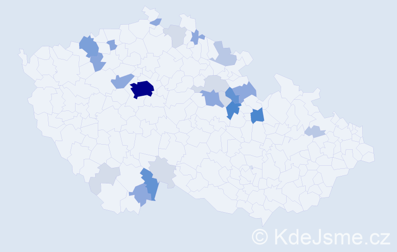 Příjmení: 'Konárek', počet výskytů 90 v celé ČR