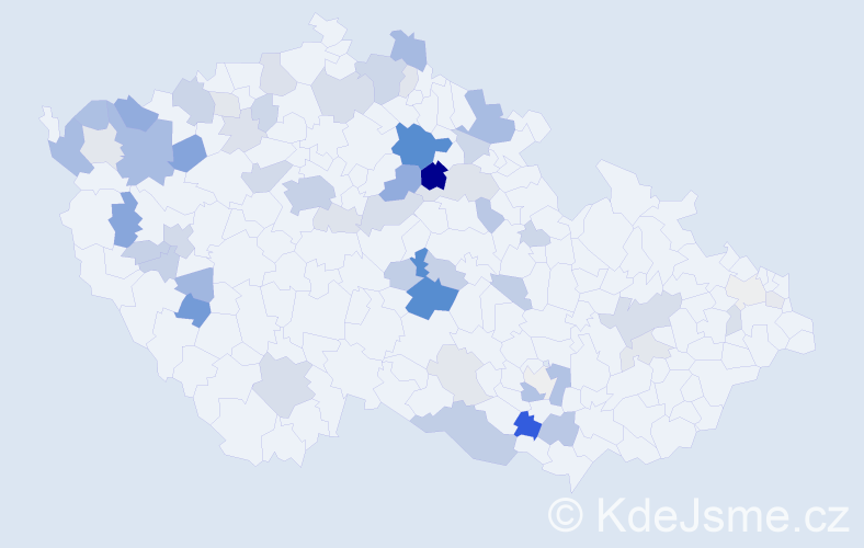 Příjmení: 'Dejl', počet výskytů 155 v celé ČR