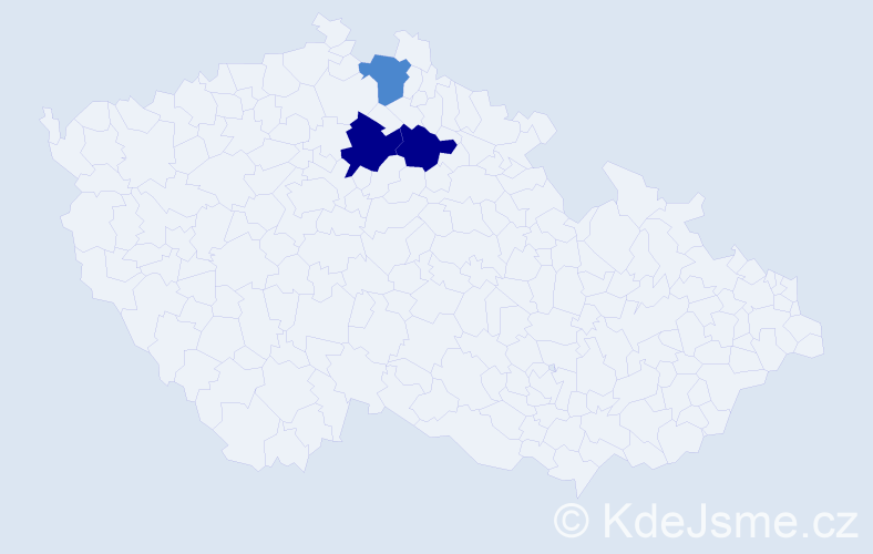 Příjmení: 'Mocáková', počet výskytů 10 v celé ČR