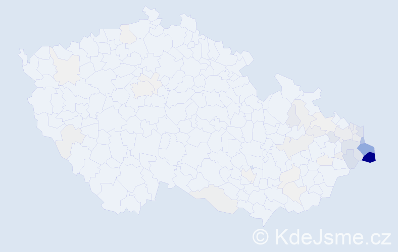 Příjmení: 'Kawulok', počet výskytů 277 v celé ČR